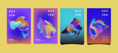 Renkli soyut sıvı ve sıvı poster ve kapak tasarımı. En az geometrik desen degradeler arka planlar