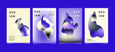 Renkli soyut sıvı ve sıvı poster ve kapak tasarımı. En az geometrik desen degradeler arka planlar