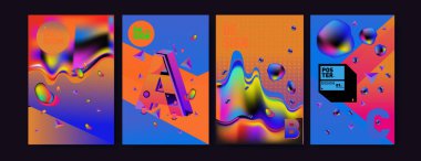 Vektör renkli Retro alfabesi. Techno ve robot tarzı ile tasarım ve çizim şablonu için benzersiz yazı tipleri. Tipografi için poster ve başlık yayını.