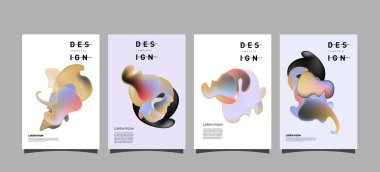 Renkli soyut sıvı ve sıvı poster ve kapak tasarımı. En az geometrik desen degradeler arka planlar