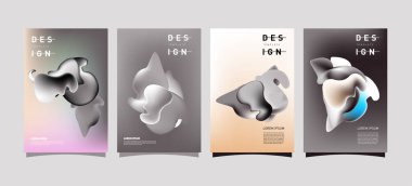 Renkli soyut sıvı ve sıvı poster ve kapak tasarımı. En az geometrik desen degradeler arka planlar