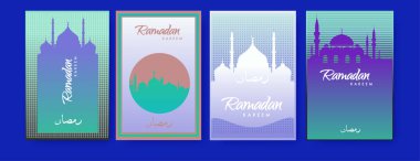 Renkli arka plan tasarımı ile ramazan Kareem için İslam tasarım tebrik kartı şablonu