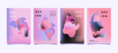 Renkli soyut sıvı ve sıvı poster ve kapak tasarımı. En az geometrik desen degradeler arka planlar