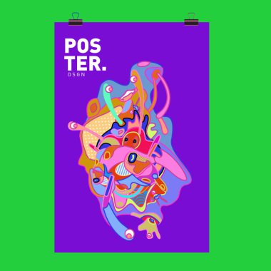 Modern renkli akışı poster. Renkli arka plan dalga sıvı formda. Sanat tasarım tasarım projesi. Vektör çizim
