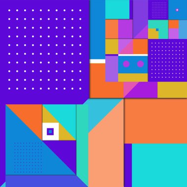 Trendy geometrik öğeleri memphis desen. Retro tarzı doku, desen ve öğeleri. Borneo Endonezya kültür modern soyut tasarım