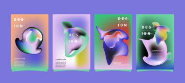 Renkli soyut sıvı ve sıvı poster ve kapak tasarımı. En az geometrik desen degradeler arka planlar