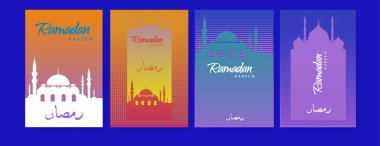 Renkli arka plan tasarımı ile ramazan Kareem için İslam tasarım tebrik kartı şablonu