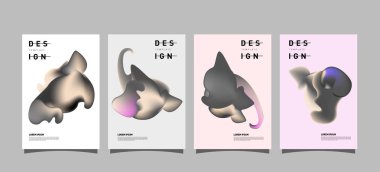 Renkli soyut sıvı ve sıvı poster ve kapak tasarımı. En az geometrik desen degradeler arka planlar