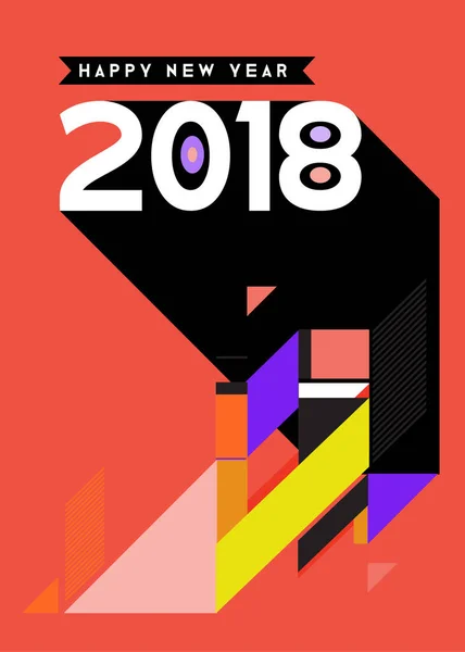 Feliz Ano Novo 2018 Design Abstrato Colorido Elementos Vetoriais Para —  Vetores de Stock