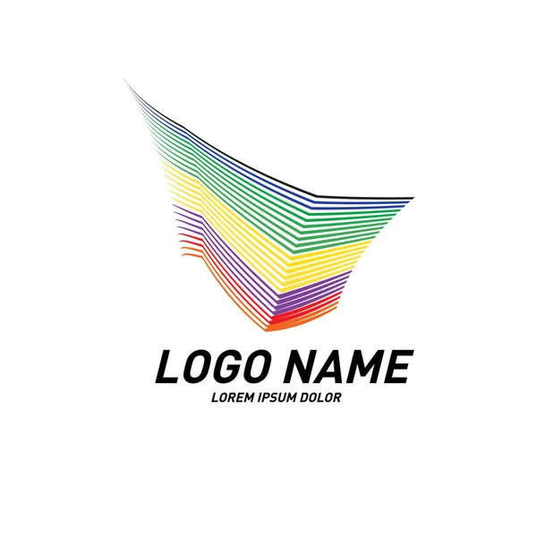 Curvy Listras Design Logotipo Simples — Vetor de Stock