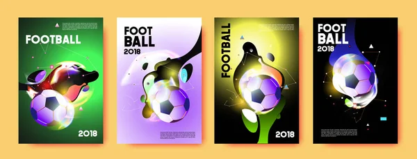 2018 Futball Európa Bajnokság Világkupa Háttér Foci Vektor Színes Ragyogás — Stock Vector