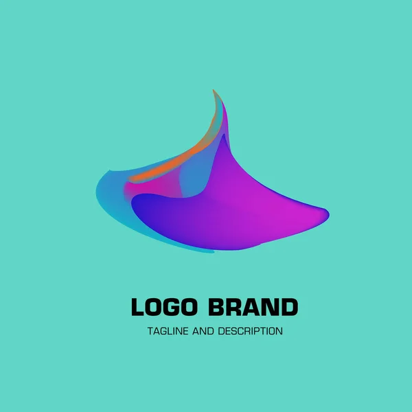 Векторный Цветной Жидкий Абстрактный Логотип — стоковый вектор
