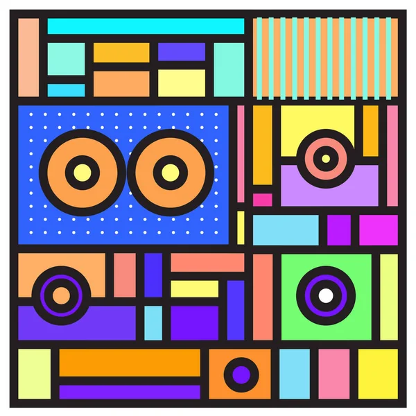 Vector Abstracto Geométrico Colorido Fondo Patrón Memphis Indio Brasileño Mexicano — Archivo Imágenes Vectoriales