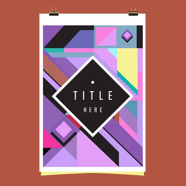时尚的几何元素孟菲斯海报设计 复古风格的纹理 图案和元素 现代抽象封面设计模板 — 图库矢量图片