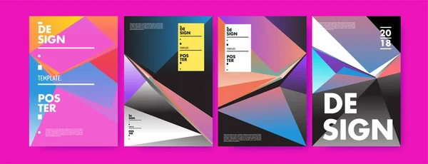 Kleurrijke Abstracte Geometrische Driehoek Poster Cover Ontwerp Minimale Geometrische Patroon — Stockvector