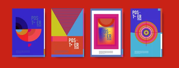 Abstrakte Bunte Plakatentwurf Vorlage Cooles Geometrisches Cover Design Vektor Banner — Stockvektor