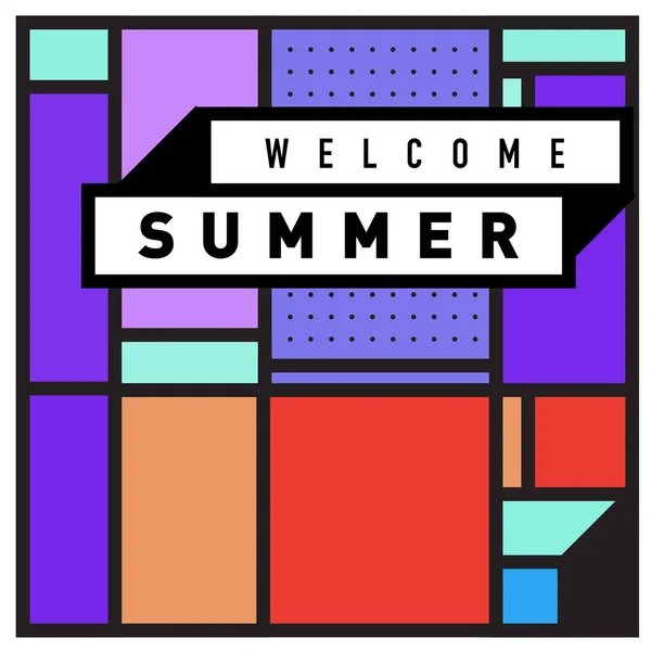 Abstract Geometric Summer Poster Banner Fashion Travel Discount Promotion Design — Stock Vector