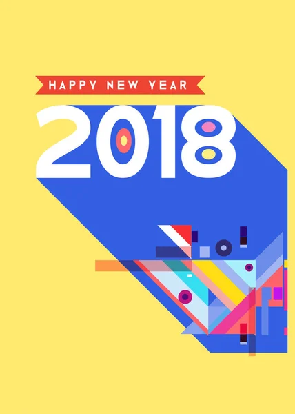 Happy New Year 2018 Kleurrijk Abstract Ontwerp Vector Elementen Voor — Stockvector