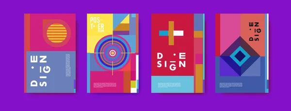 Abstrakte Bunte Plakatentwurf Vorlage Cooles Geometrisches Cover Design Vektor Banner — Stockvektor