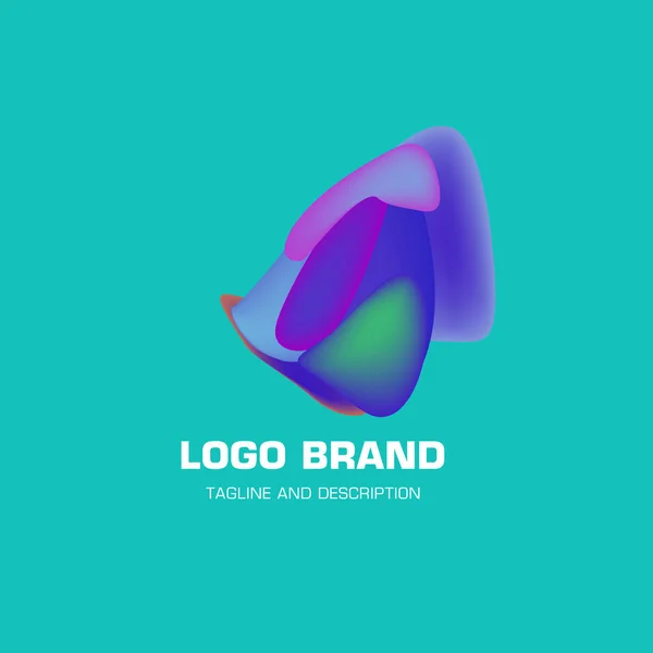 Vector Líquido Colorido Diseño Del Logotipo Abstracto — Vector de stock