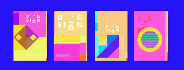 Šablona Návrhu Plakátu Abstraktní Barevné Koláže Cool Geometrické Obalový Design — Stockový vektor
