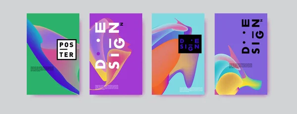 Abstrakte Bunte Flüssige Und Kurvige Farben Hintergrund Für Die Plakatgestaltung — Stockvektor