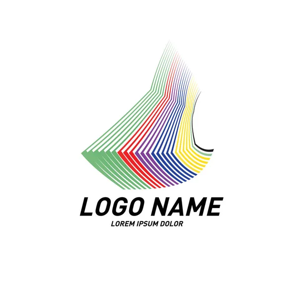 Kurvige Und Streifen Einfaches Logo Design — Stockvektor