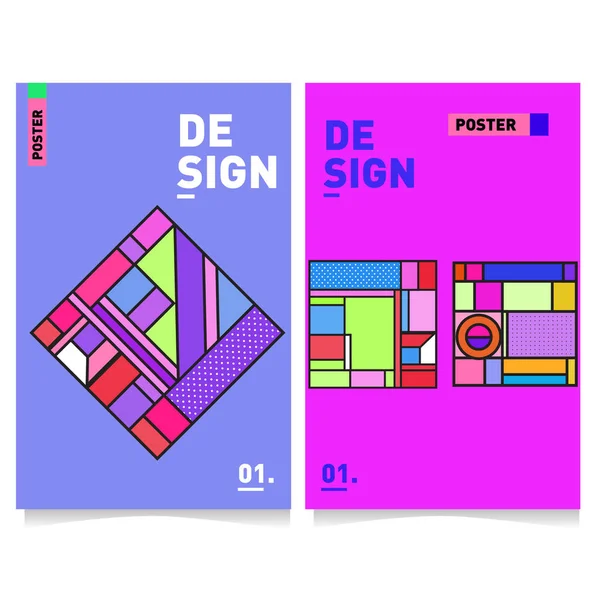 Farbenfrohe Abstrakte Geometrische Dreieck Poster Und Cover Design Minimales Geometrisches — Stockvektor