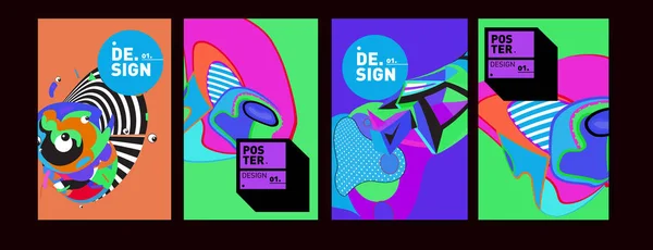 Absztrakt Színes Folyékony Háttér Poszter Design Vector Banner Reklámplakát — Stock Vector