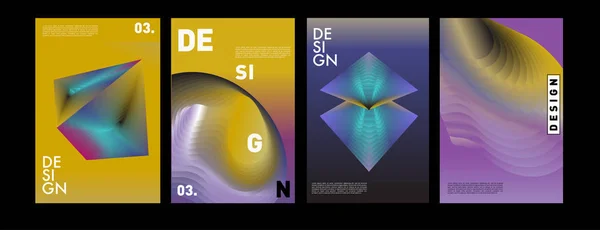 Colorido Abstracto Líquido Fluido Cartel Diseño Cubierta Patrón Geométrico Mínimo — Archivo Imágenes Vectoriales