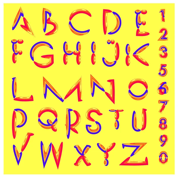 Vektor Der Abstrakten Bunten Schrift Und Des Alphabets — Stockvektor