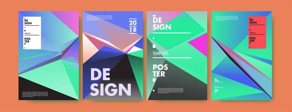 Kleurrijke Abstracte Geometrische Driehoek Poster Cover Ontwerp Minimale Geometrische Patroon — Stockvector