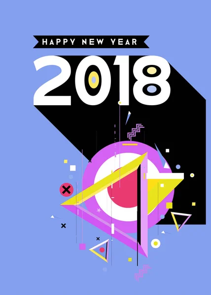 Bonne Année 2018 Design Abstrait Coloré Éléments Vectoriels Pour Calendrier — Image vectorielle