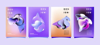 Renkli soyut sıvı ve sıvı poster ve kapak tasarımı. En az geometrik desen degradeler arka planlar