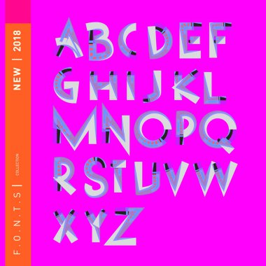 Vektör soyut renkli yazı tipi ve alfabe