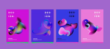 Renkli soyut sıvı ve sıvı poster ve kapak tasarımı. En az geometrik desen degradeler arka planlar