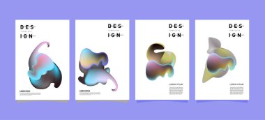 Renkli soyut sıvı ve sıvı poster ve kapak tasarımı. En az geometrik desen degradeler arka planlar