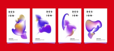Renkli soyut sıvı ve sıvı poster ve kapak tasarımı. En az geometrik desen degradeler arka planlar