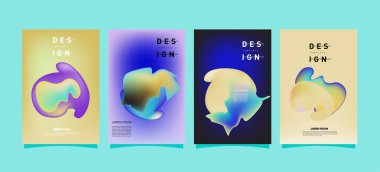 Renkli soyut sıvı ve sıvı poster ve kapak tasarımı. En az geometrik desen degradeler arka planlar