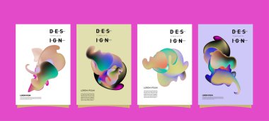 Renkli soyut sıvı ve sıvı poster ve kapak tasarımı. En az geometrik desen degradeler arka planlar