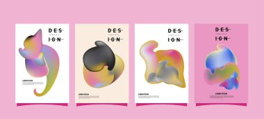 Renkli soyut sıvı ve sıvı poster ve kapak tasarımı. En az geometrik desen degradeler arka planlar