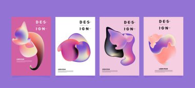 Renkli soyut sıvı ve sıvı poster ve kapak tasarımı. En az geometrik desen degradeler arka planlar