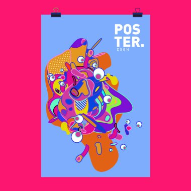 Modern renkli akışı poster. Renkli arka plan dalga sıvı formda. Sanat tasarım tasarım projesi. Vektör çizim