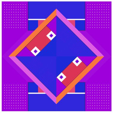 Trendy geometrik öğeleri memphis desen. Retro tarzı doku, desen ve öğeleri. Borneo Endonezya kültür modern soyut tasarım