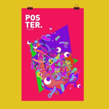 Modern renkli akışı poster. Renkli arka plan dalga sıvı formda. Sanat tasarım tasarım projesi. Vektör çizim