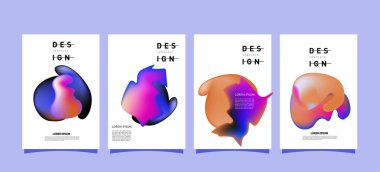 Renkli soyut sıvı ve sıvı poster ve kapak tasarımı. En az geometrik desen degradeler arka planlar