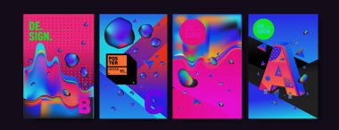 Vektör renkli Retro alfabesi. Techno ve robot tarzı ile tasarım ve çizim şablonu için benzersiz yazı tipleri. Tipografi için poster ve başlık yayını.