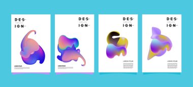 Renkli soyut sıvı ve sıvı poster ve kapak tasarımı. En az geometrik desen degradeler arka planlar