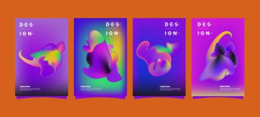 Renkli soyut sıvı ve sıvı poster ve kapak tasarımı. En az geometrik desen degradeler arka planlar