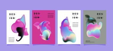Renkli soyut sıvı ve sıvı poster ve kapak tasarımı. En az geometrik desen degradeler arka planlar